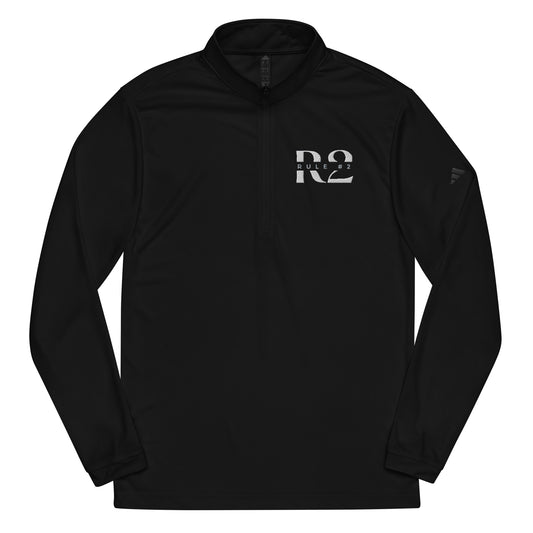 R2 Grey Logo Quarter zip pullover