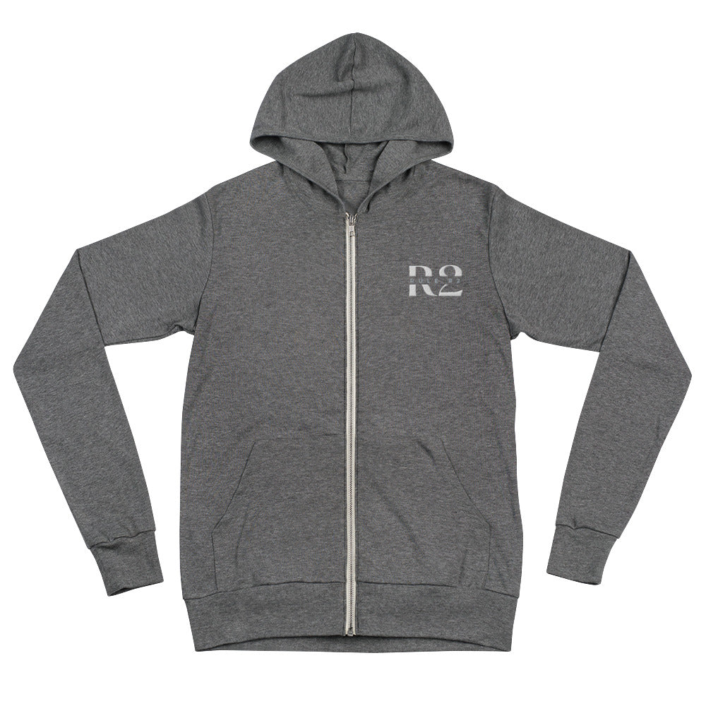 R2 Unisex zip hoodie