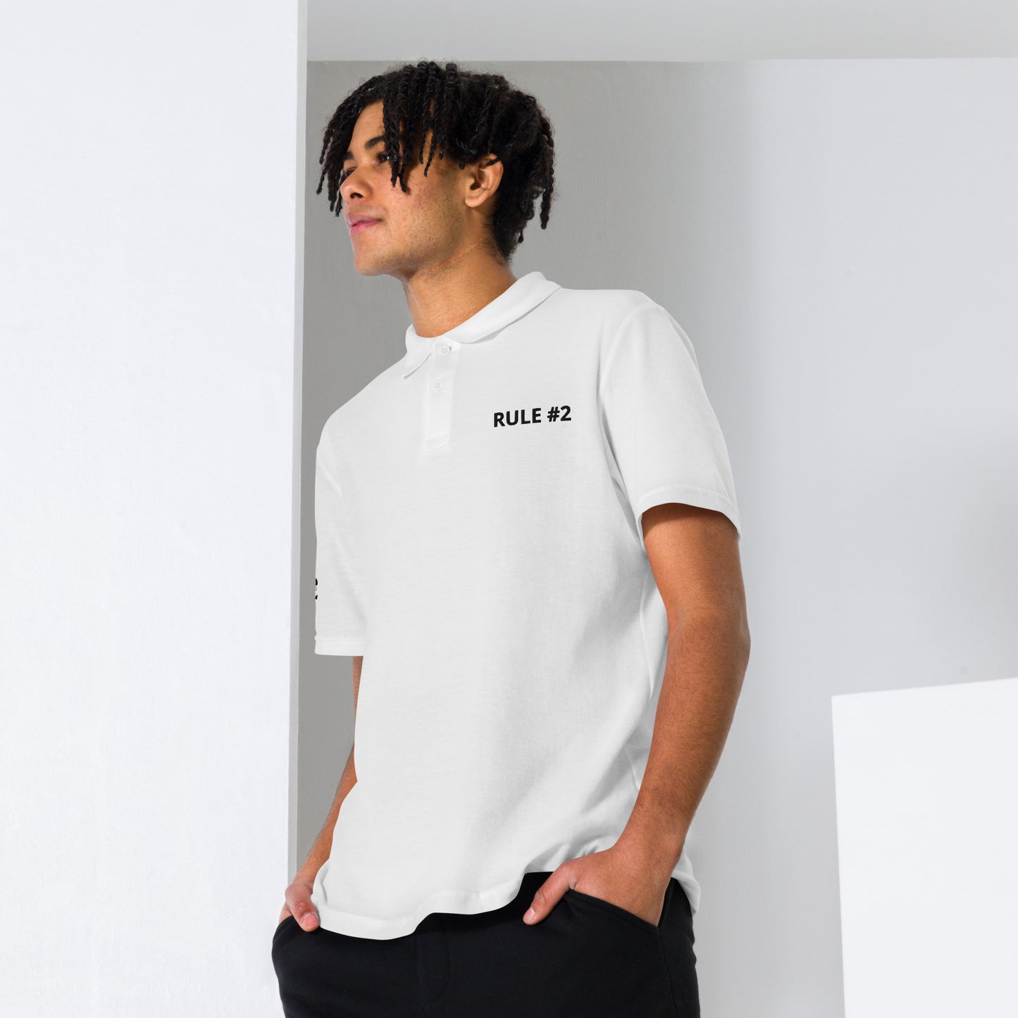 Rule #2 Unisex pique golf shirt